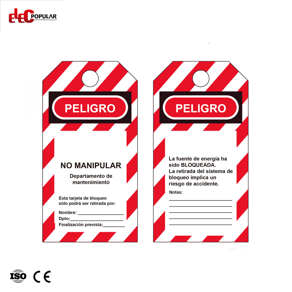 Andamio de advertencia industrial de alta calidad, identificación de peligro, etiqueta de seguridad de plástico de PVC, bloqueo, etiquetado