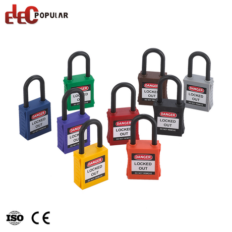 Candado de seguridad industrial con aislamiento de grillete de nailon de seguridad superior de 38 mm