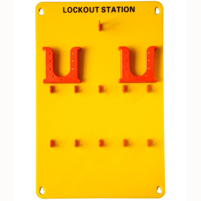 Amarillo 10 candados portátiles de seguridad de seguridad de la estación de etiqueta