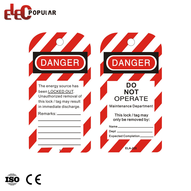 Equipo de la industria Bloqueado diseño personalizado PVC Etiquetas de PVC Bloqueo de seguridad Etiquetado