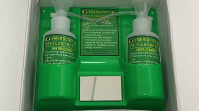 ELECPOPULAR 2023 Montaje de pared Montaje Portable Eyewash Estación con 500 ml de botellas de lavado de ojos de emergencia y espejo
