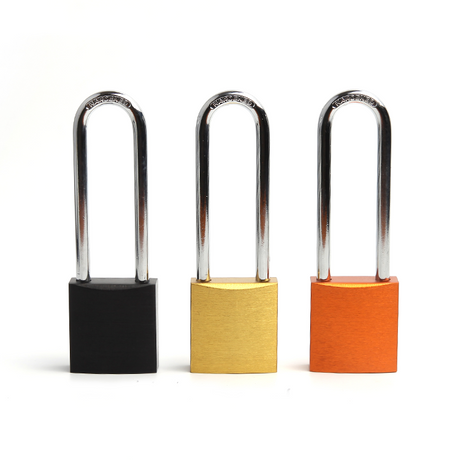 Candado de seguridad de aluminio colorido rectangular con grillete largo a granel